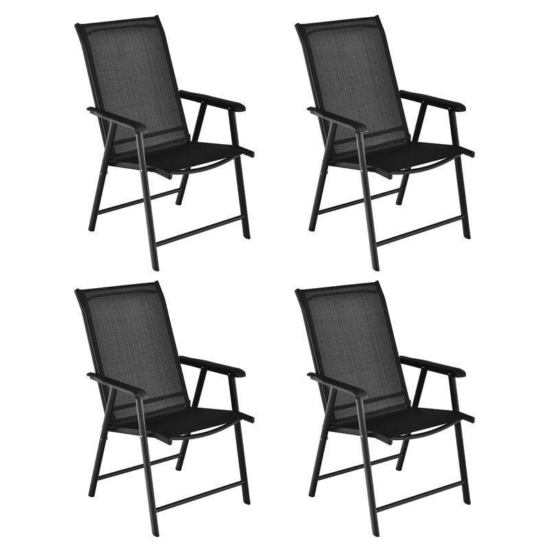 Costway Fabric Patio Folding Chair Folding Chair Set & Reviews Wayfair